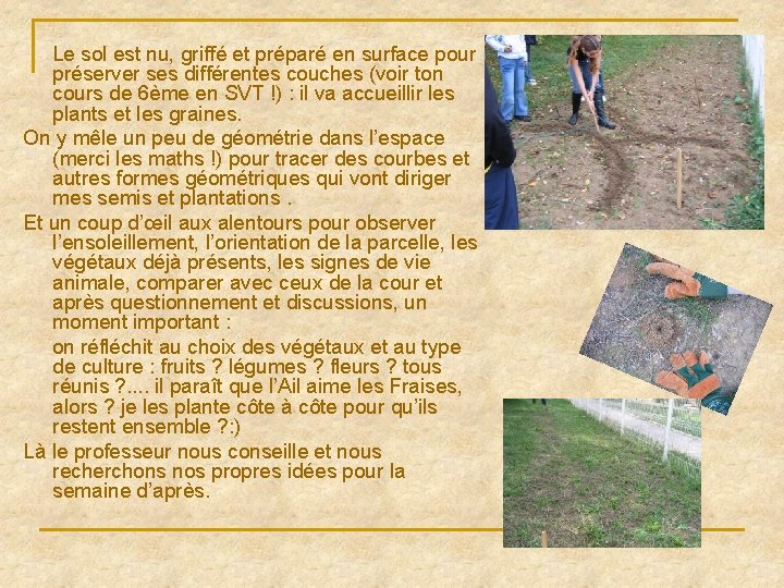 Le sol est nu, griffé et préparé en surface pour préserver ses différentes couches