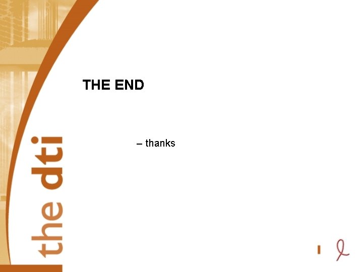 THE END – thanks 