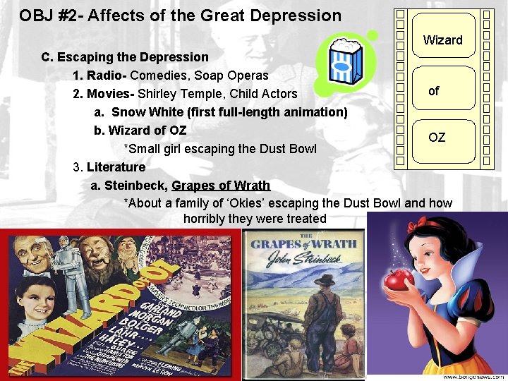 OBJ #2 - Affects of the Great Depression Wizard C. Escaping the Depression 1.