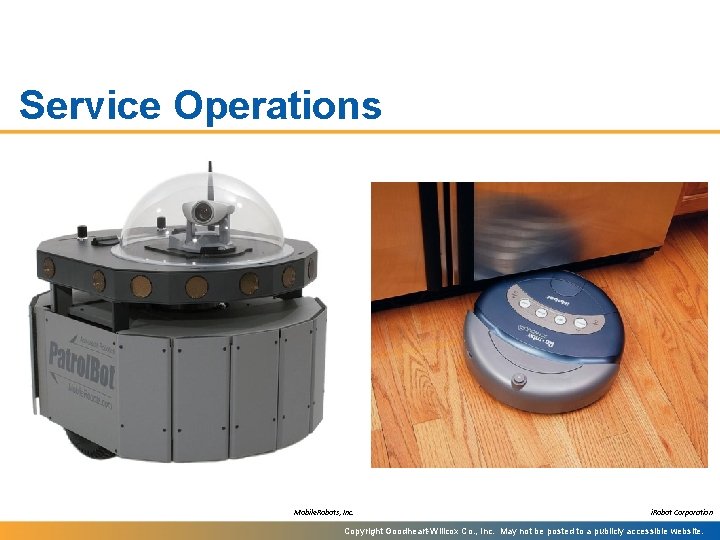 Service Operations Mobile. Robots, Inc. i. Robot Corporation Copyright Goodheart-Willcox Co. , Inc. May