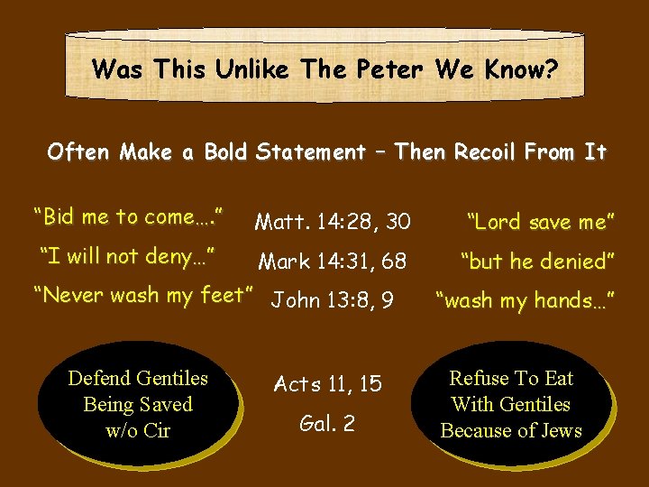 Was This Unlike The Peter We Know? Often Make a Bold Statement – Then