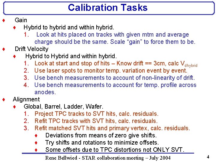 Calibration Tasks ♦ ♦ ♦ Gain ♦ Hybrid to hybrid and within hybrid. 1.