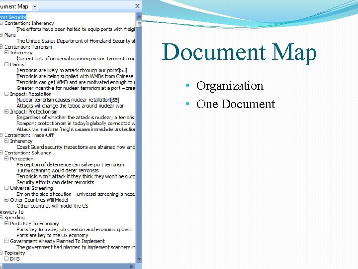 Document Map • Organization • One Document 