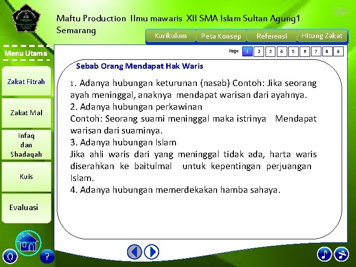 Maftu Production Ilmu mawaris XII SMA Islam Sultan Agung 1 Semarang Kurikulum Peta Konsep