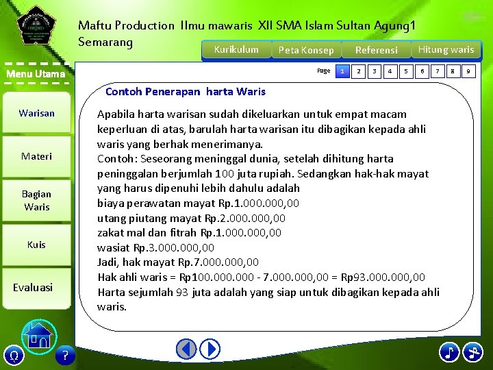 Maftu Production Ilmu mawaris XII SMA Islam Sultan Agung 1 Semarang Kurikulum Peta Konsep