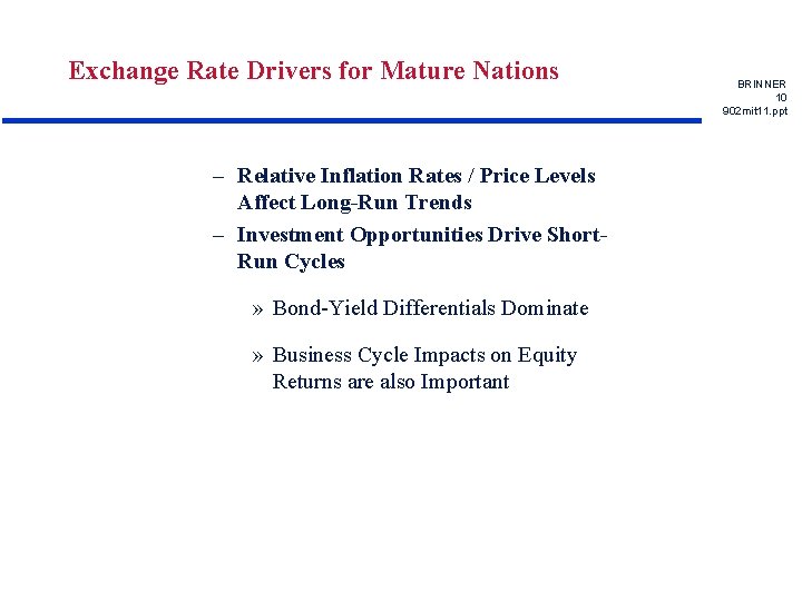 Exchange Rate Drivers for Mature Nations – Relative Inflation Rates / Price Levels Affect