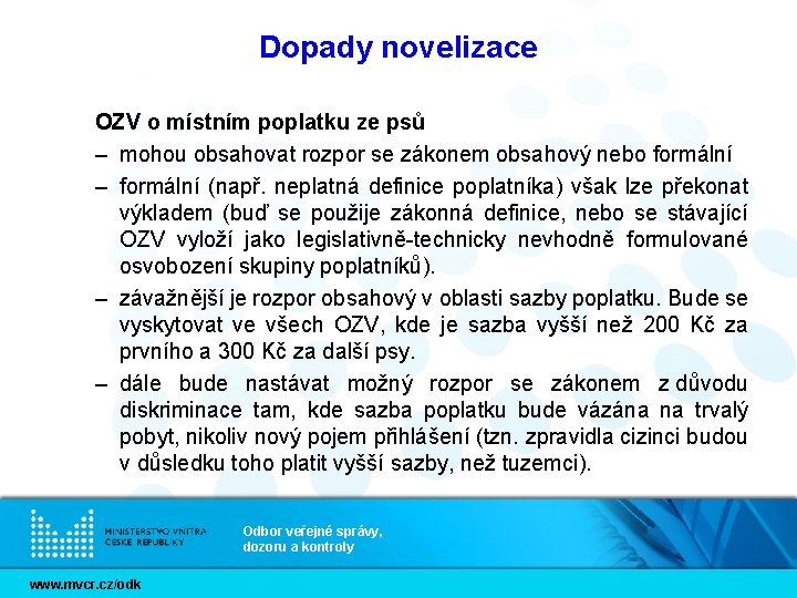 Dopady novelizace OZV o místním poplatku ze psů – mohou obsahovat rozpor se zákonem