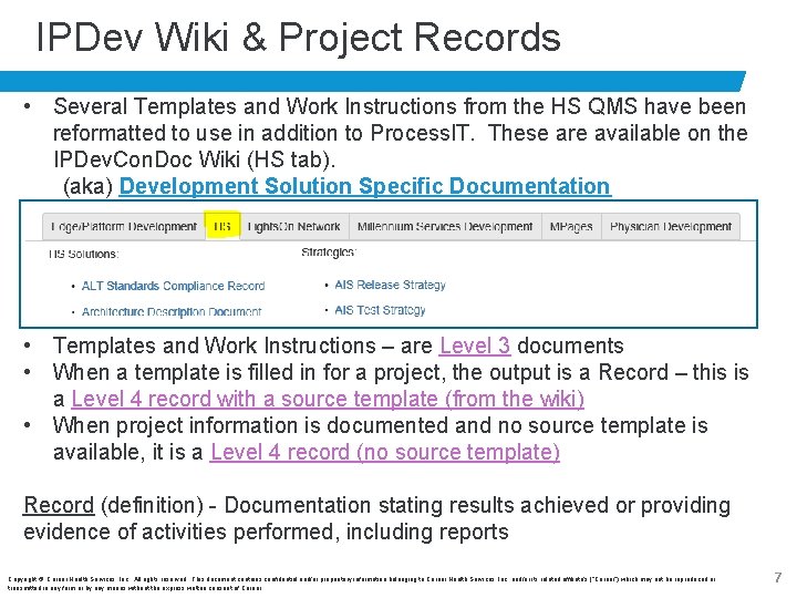 IPDev Wiki & Project Records • Several Templates and Work Instructions from the HS