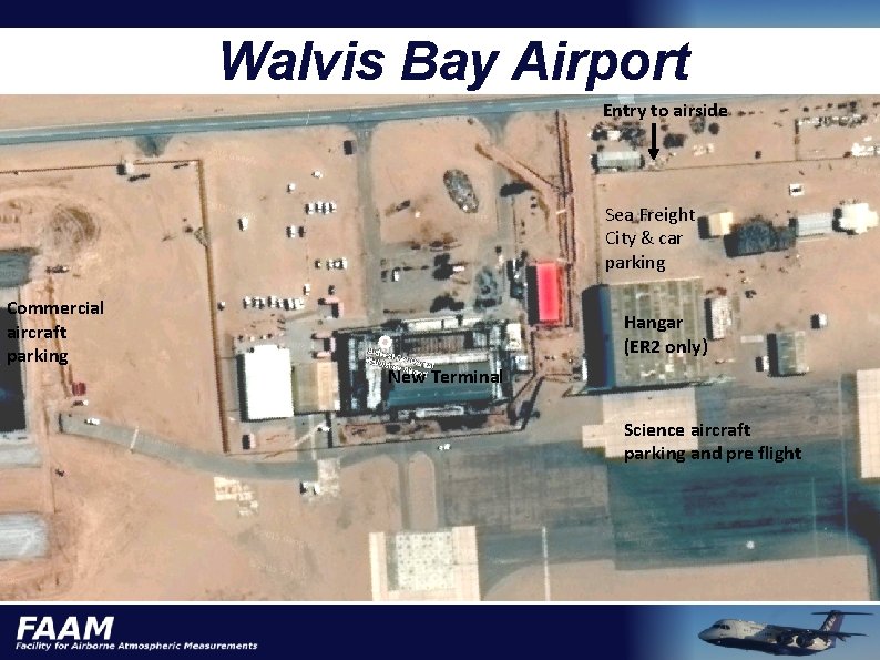 Walvis Bay Airport Entry to airside Sea Freight City & car parking Commercial aircraft