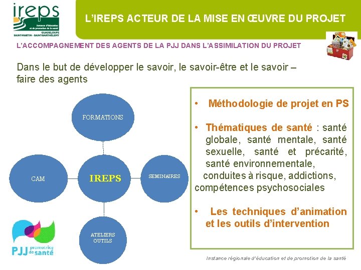 L’IREPS ACTEUR DE LA MISE EN ŒUVRE DU PROJET L’ACCOMPAGNEMENT DES AGENTS DE LA