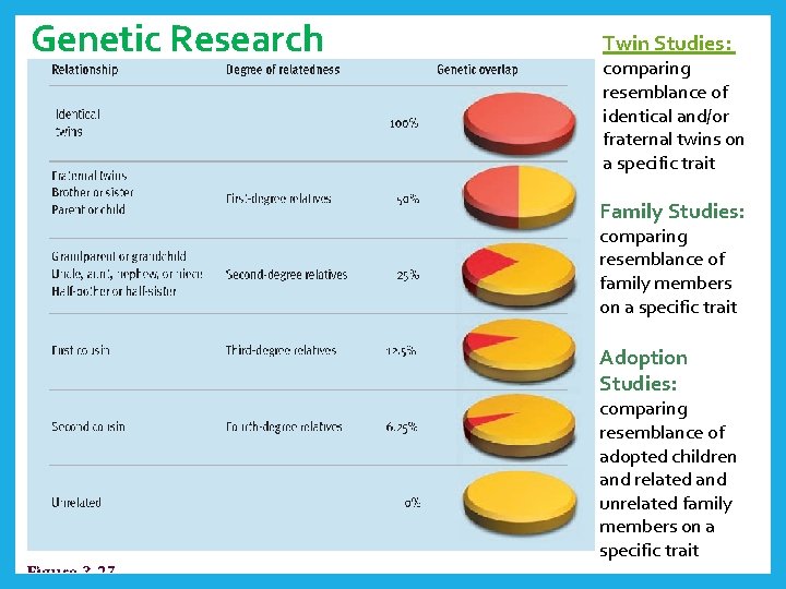 Genetic Research Twin Studies: comparing resemblance of identical and/or fraternal twins on a specific