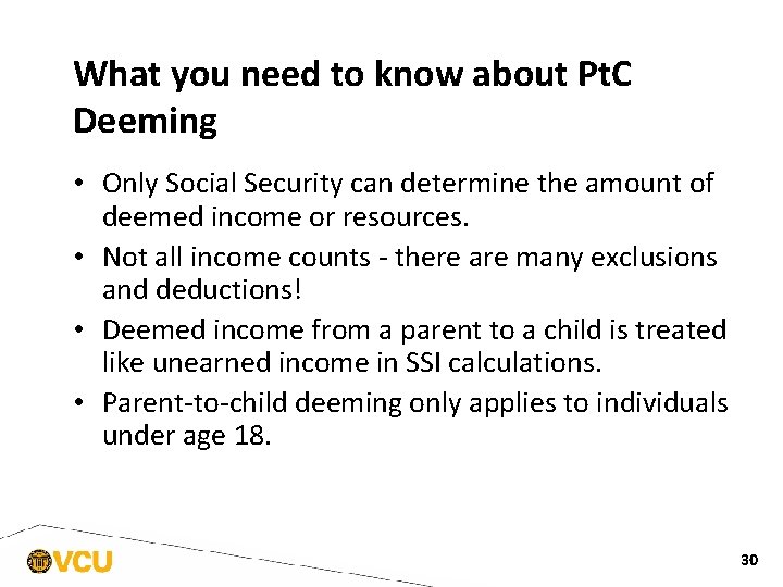 What you need to know about Pt. C Deeming • Only Social Security can