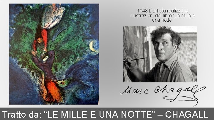1948 L’artista realizzò le illustrazioni del libro “Le mille e una notte” Tratto da: