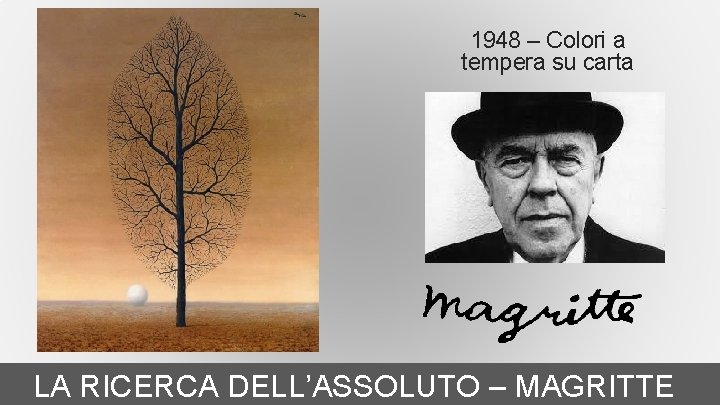 1948 – Colori a tempera su carta LA RICERCA DELL’ASSOLUTO – MAGRITTE 