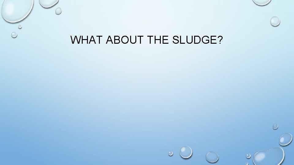 WHAT ABOUT THE SLUDGE? 
