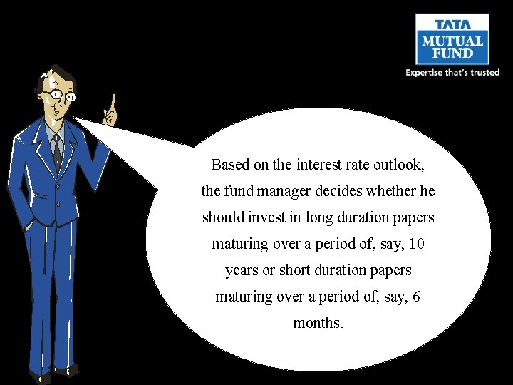 Based on the interest rate outlook, the fund manager decides whether he should invest