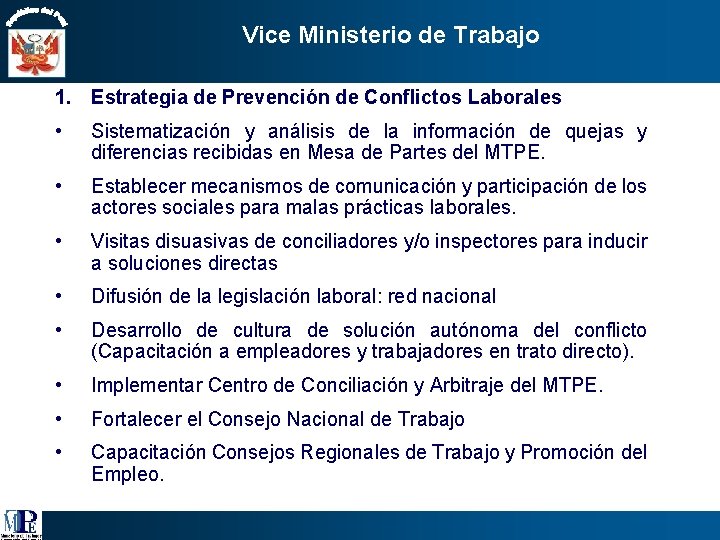 Ministerio de Trabajo y Promocin del Empleo e
