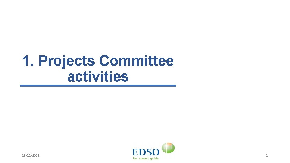 1. Projects Committee activities 21/12/2021 2 