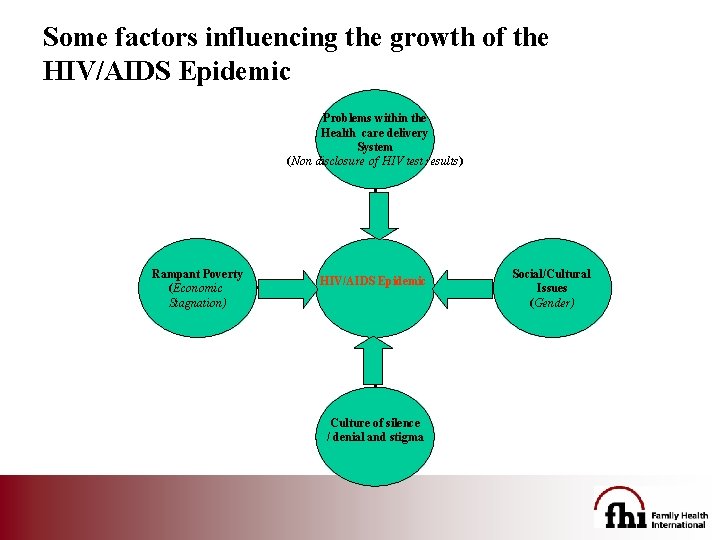 Some factors influencing the growth of the HIV/AIDS Epidemic Problems within the Health care