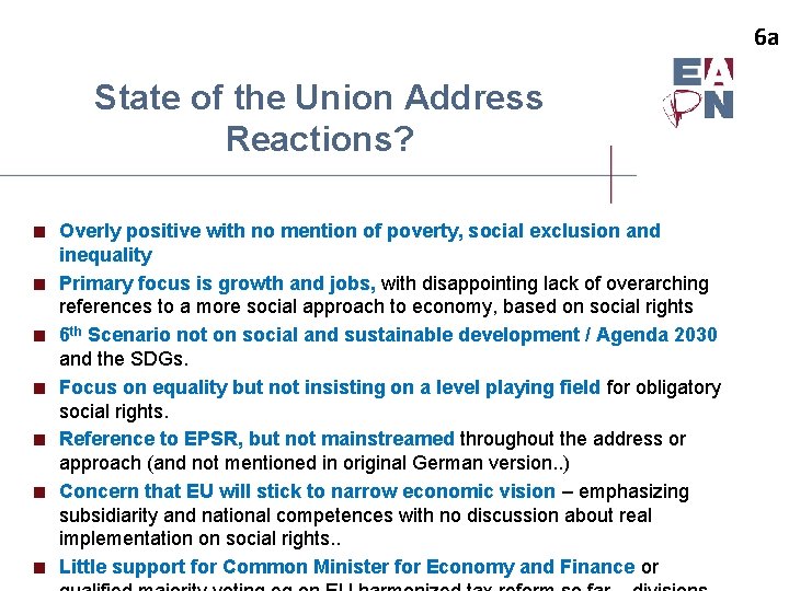 6 a State of the Union Address Reactions? < Overly positive with no mention