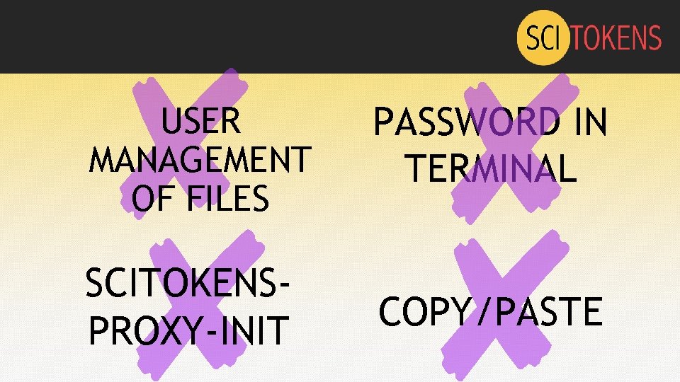 USER MANAGEMENT OF FILES PASSWORD IN TERMINAL SCITOKENSPROXY-INIT COPY/PASTE 