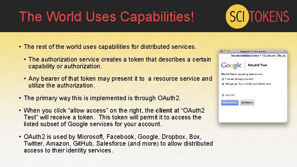 The World Uses Capabilities! • The rest of the world uses capabilities for distributed