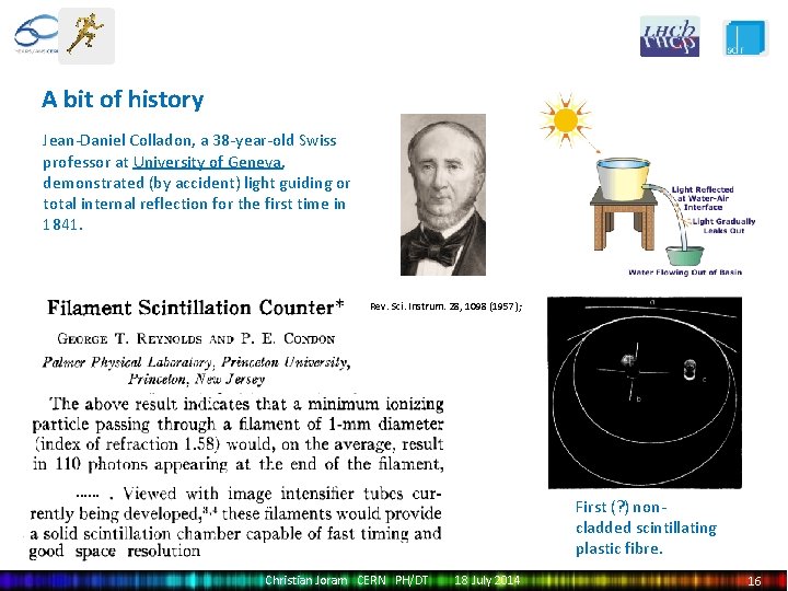 A bit of history Jean-Daniel Colladon, a 38 -year-old Swiss professor at University of