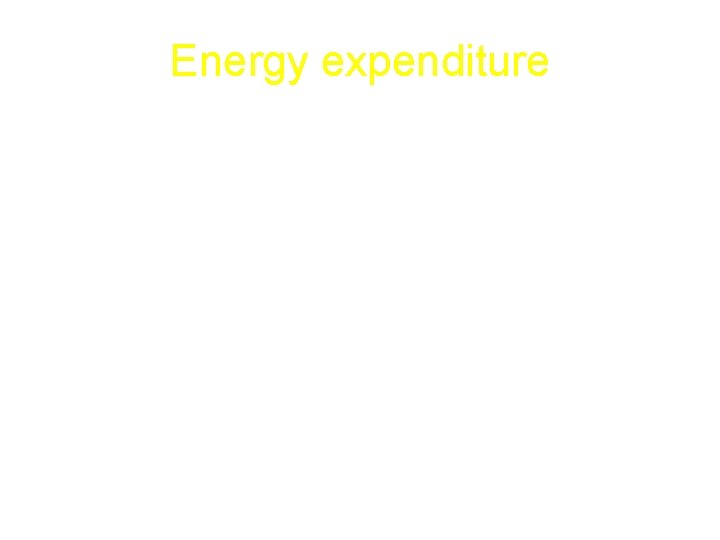 Energy expenditure • Dietary thermogenesis (thermic effect of food): - Energy expenditure which follow