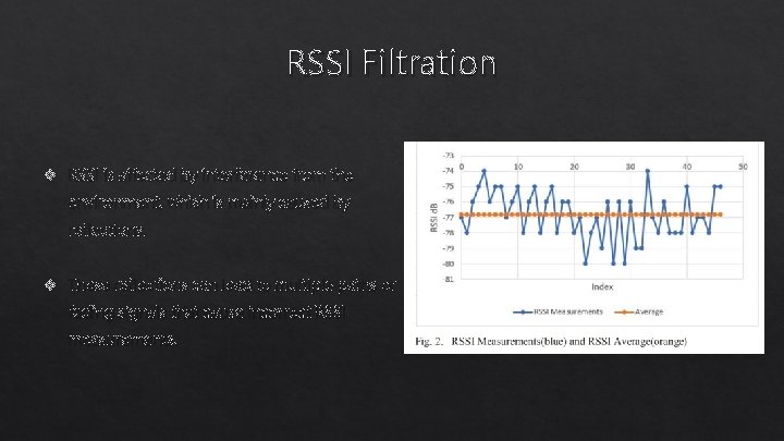 RSSI Filtration v RSSI is affected by interference from the environment, which is mainly