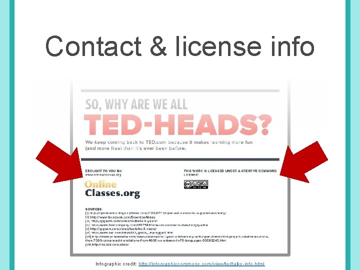 Contact & license info Infographic credit: http: //infographiccommons. com/view/tedtalks-info. html 
