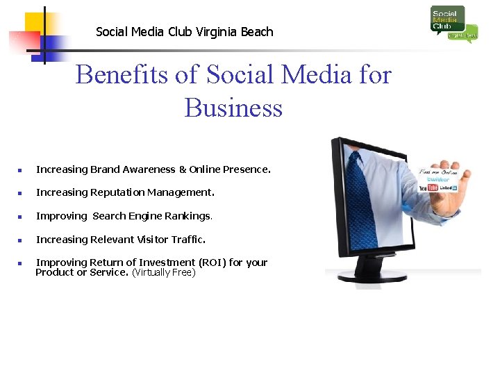 Social Media Club Virginia Beach Benefits of Social Media for Business n Increasing Brand