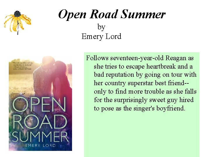 Open Road Summer by Emery Lord Follows seventeen-year-old Reagan as she tries to escape