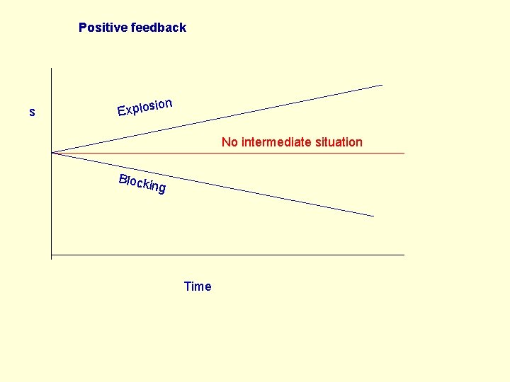 Positive feedback s n io Explos No intermediate situation Block ing Time 