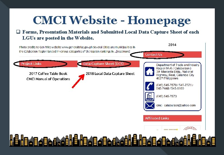 CMCI Website - Homepage q Forms, Presentation Materials and Submitted Local Data Capture Sheet