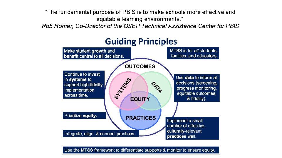 “The fundamental purpose of PBIS is to make schools more effective and equitable learning