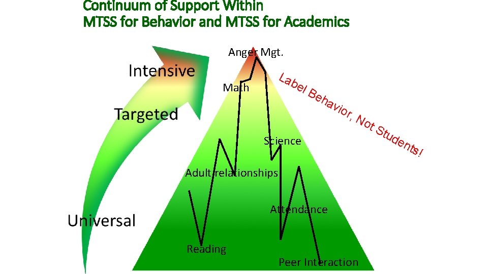 Continuum of Support Within MTSS for Behavior and MTSS for Academics Anger Mgt. Math