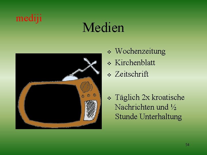 mediji Medien v v Wochenzeitung Kirchenblatt Zeitschrift Täglich 2 x kroatische Nachrichten und ½