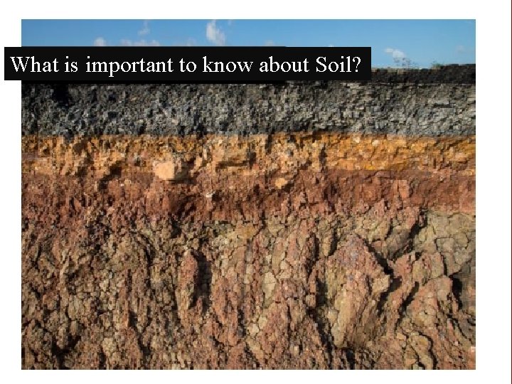 What is important to know about Soil? 