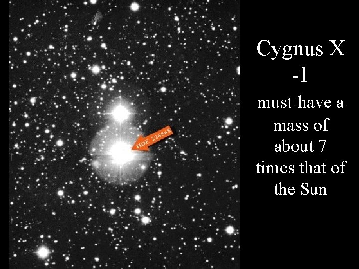 Cygnus X -1 must have a mass of about 7 times that of the