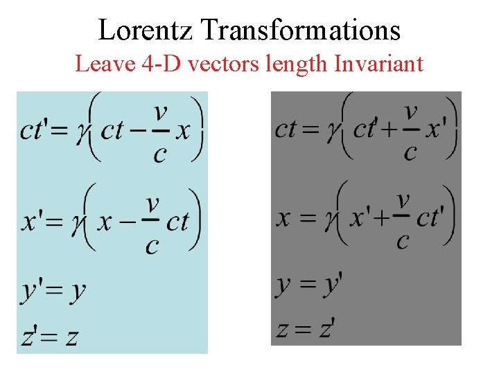 Lorentz Transformations Leave 4 -D vectors length Invariant 