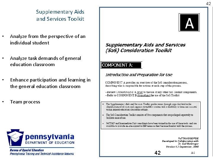42 Supplementary Aids and Services Toolkit • Analyze from the perspective of an individual