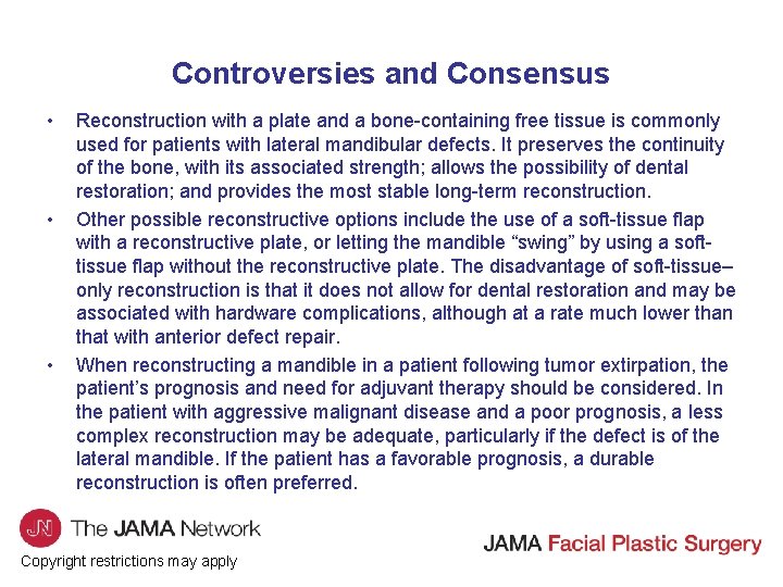 JAMA Facial Plastic Surgery Journal Club Slides Reconstruction