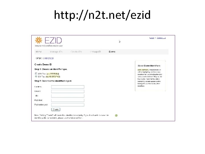 http: //n 2 t. net/ezid 