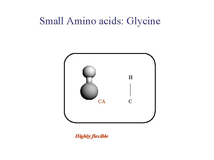 Small Amino acids: Glycine H CA Highly flexible C 