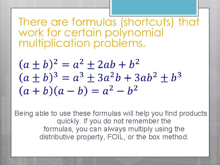 Being able to use these formulas will help you find products quickly. If you