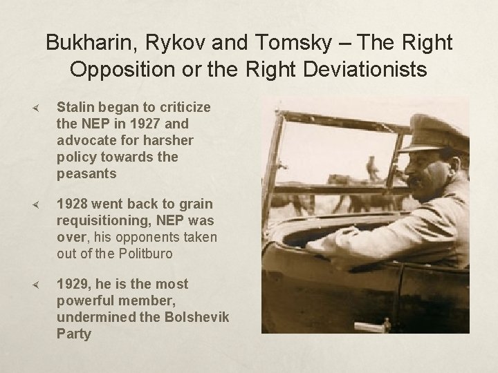 Bukharin, Rykov and Tomsky – The Right Opposition or the Right Deviationists Stalin began