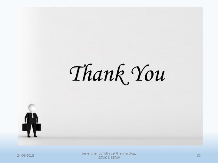 24 -09 -2015 Department of Clinical Pharmacology GSMC & KEMH 62 