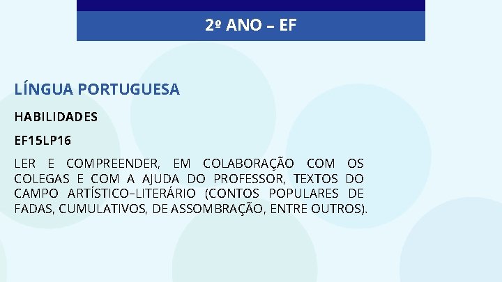 2 ANO EF LNGUA PORTUGUESA HABILIDADES EF 15