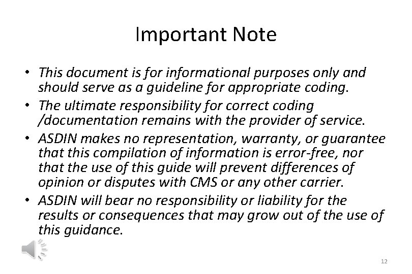 Important Note • This document is for informational purposes only and should serve as