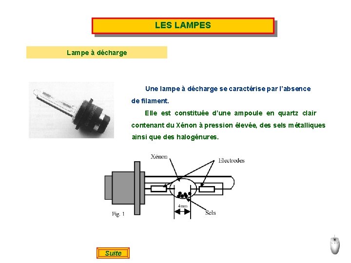 LES LAMPES Lampe à décharge Une lampe à décharge se caractérise par l’absence de